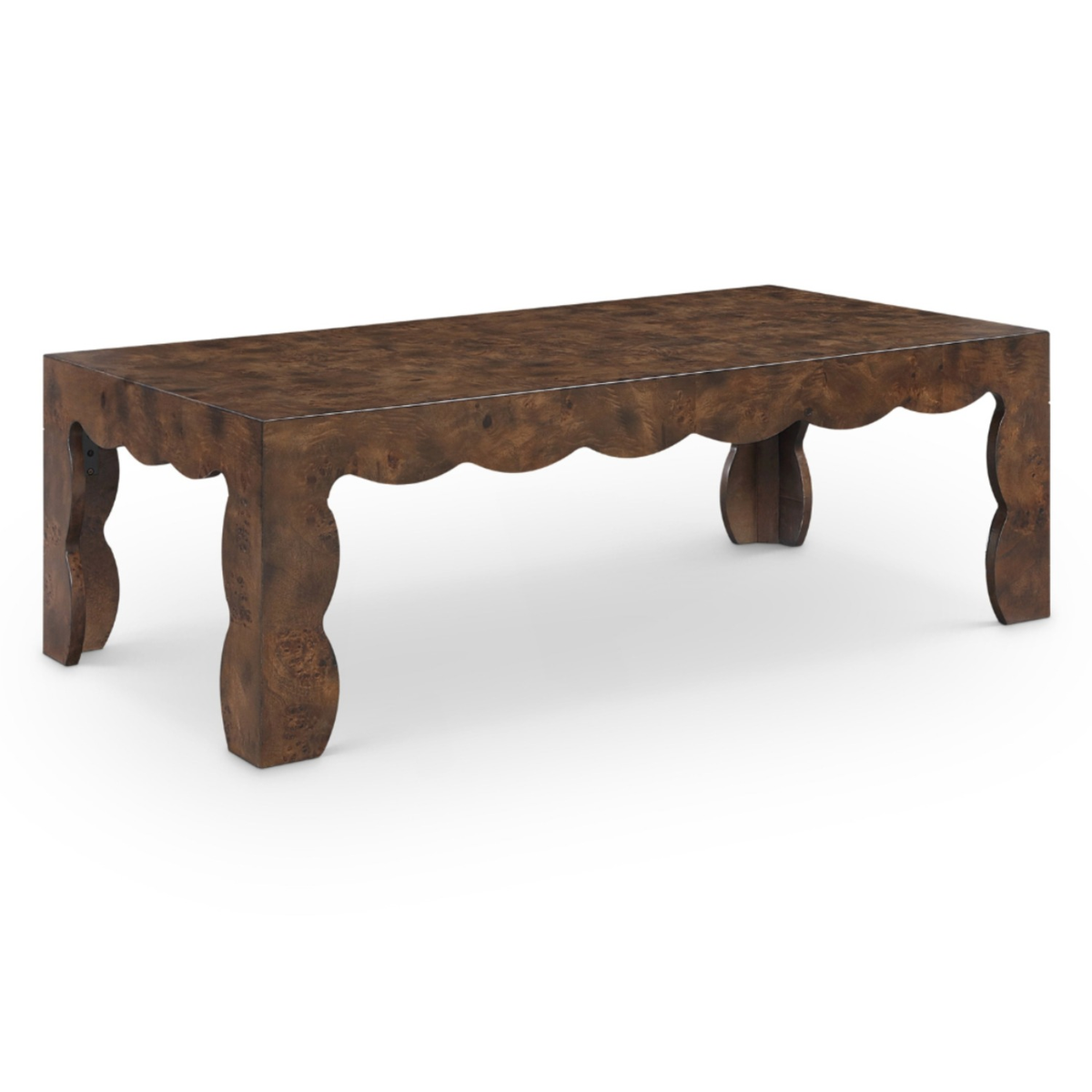 Vassa Brown Burl Veneer Coffee Table