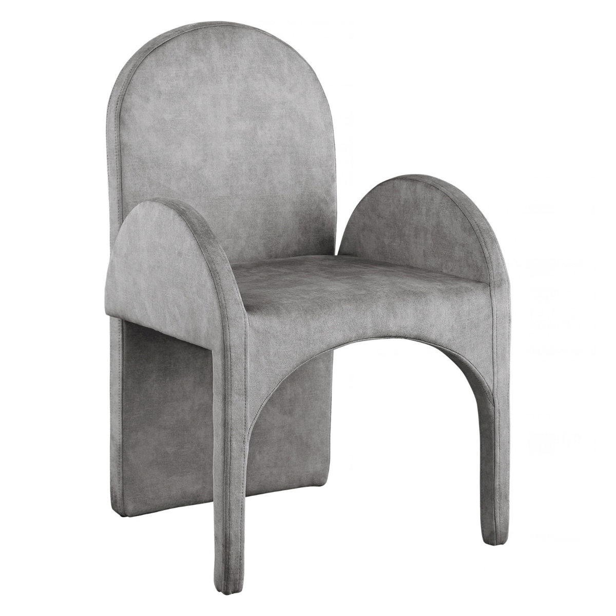 Summer Grey Velvet Upholstered Dining Arm Chair Set of 2