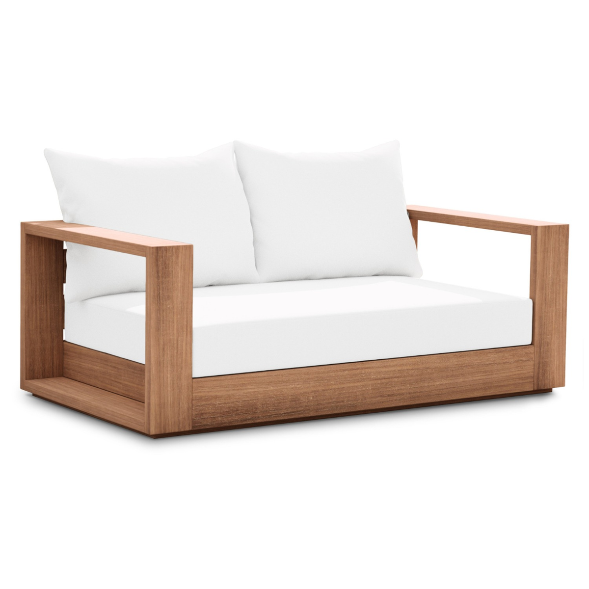 Tulum 63in Off White Water Resistant Fabric Upholstered Patio Loveseat