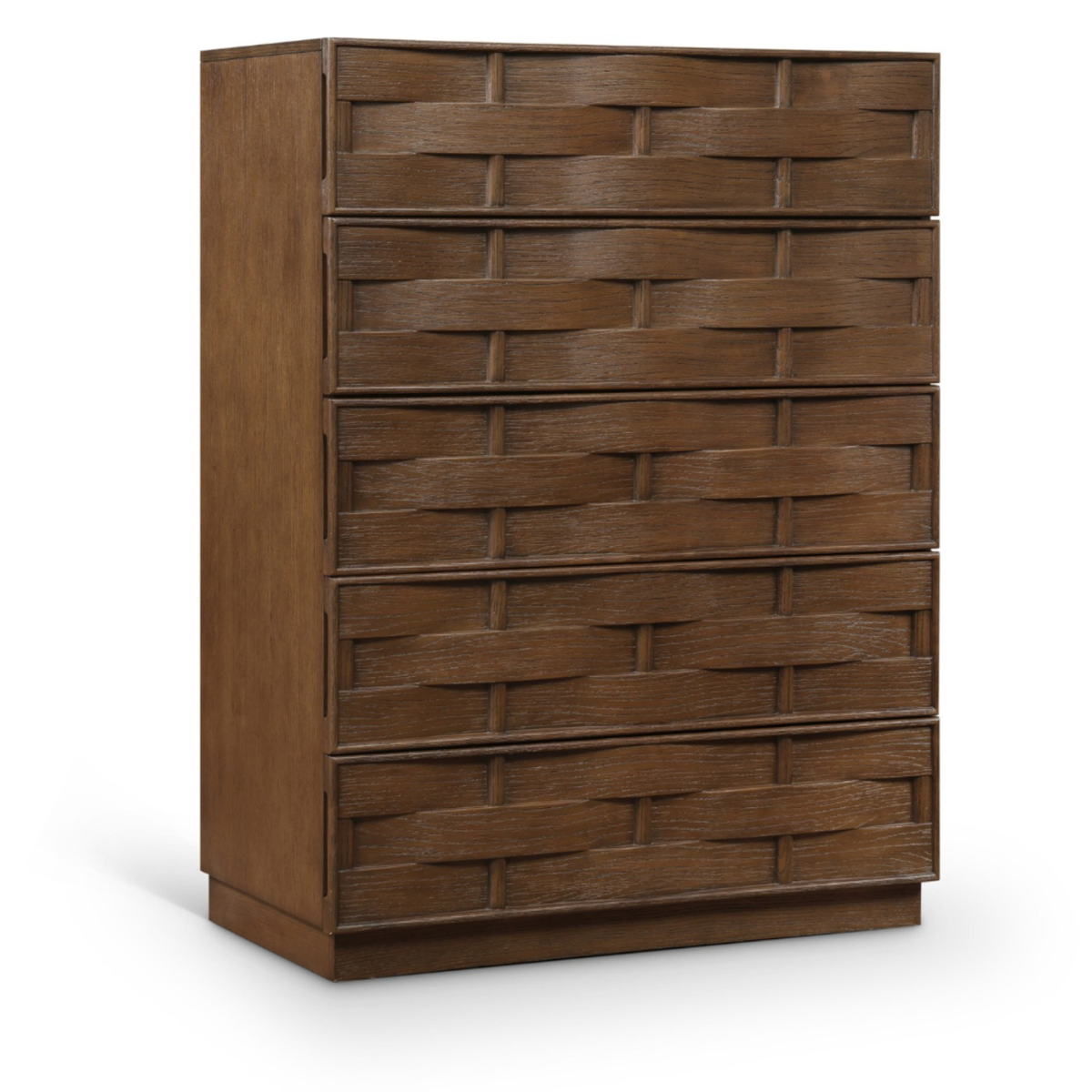 Weave Brown Oak Veneer Chest, primary product view