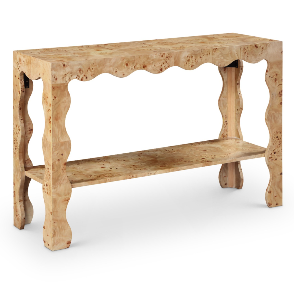 Vassa Natural Burl Veneer Console Table