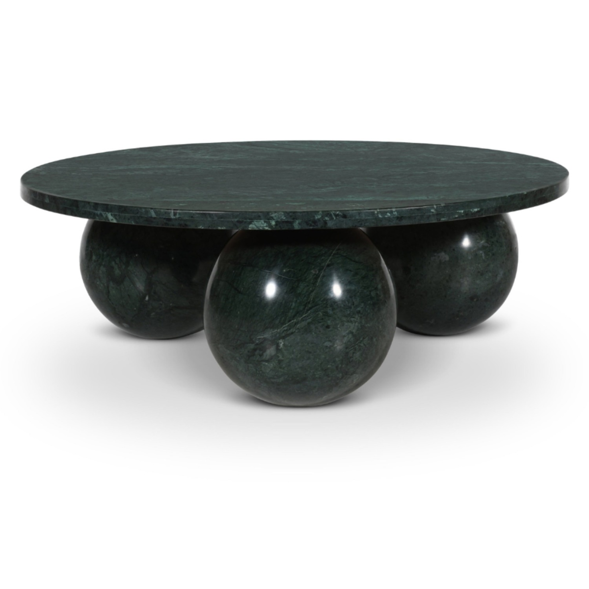 Spherical Green Forest Genuine Marble Coffee Table (4 Boxes)