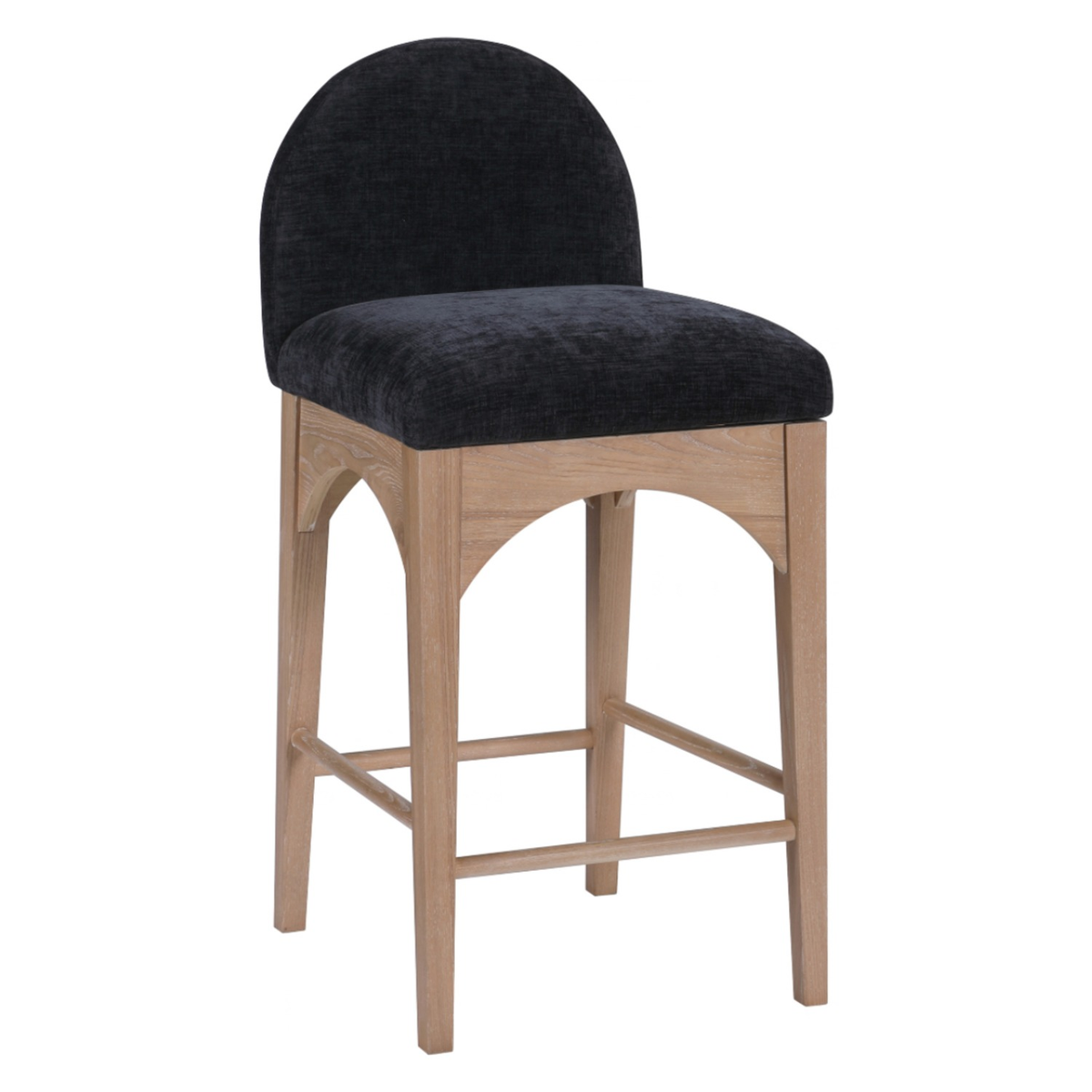 Waldorf Black Chenille Fabric Upholstered Counter Stool Set of 2