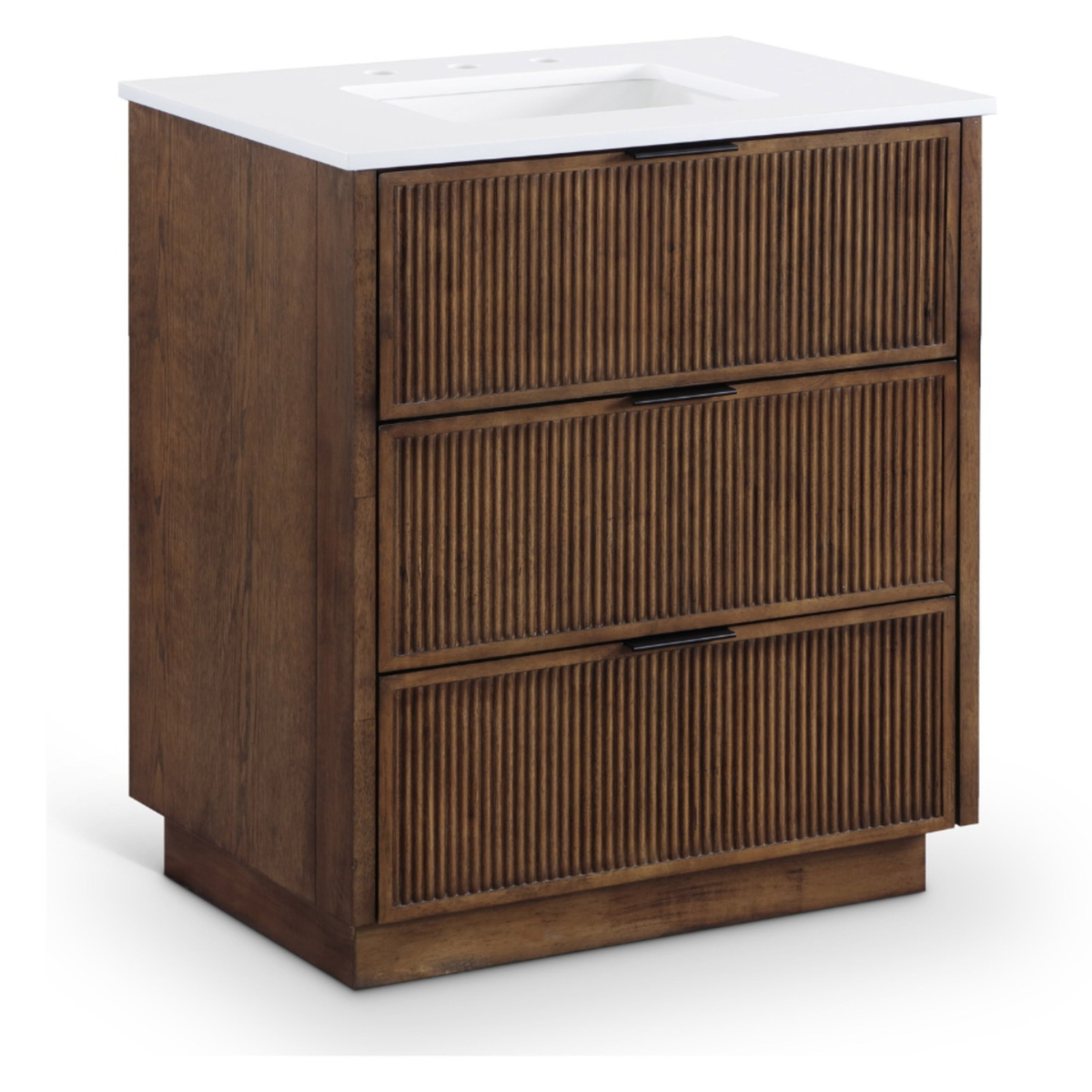 Willard 30in Brown Engineered Stone And Solid Wood Bathroom Vanity
