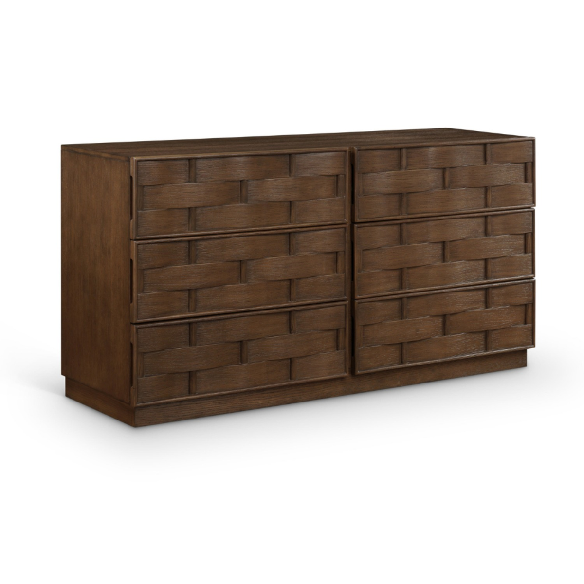 Weave Brown Oak Veneer Dresser