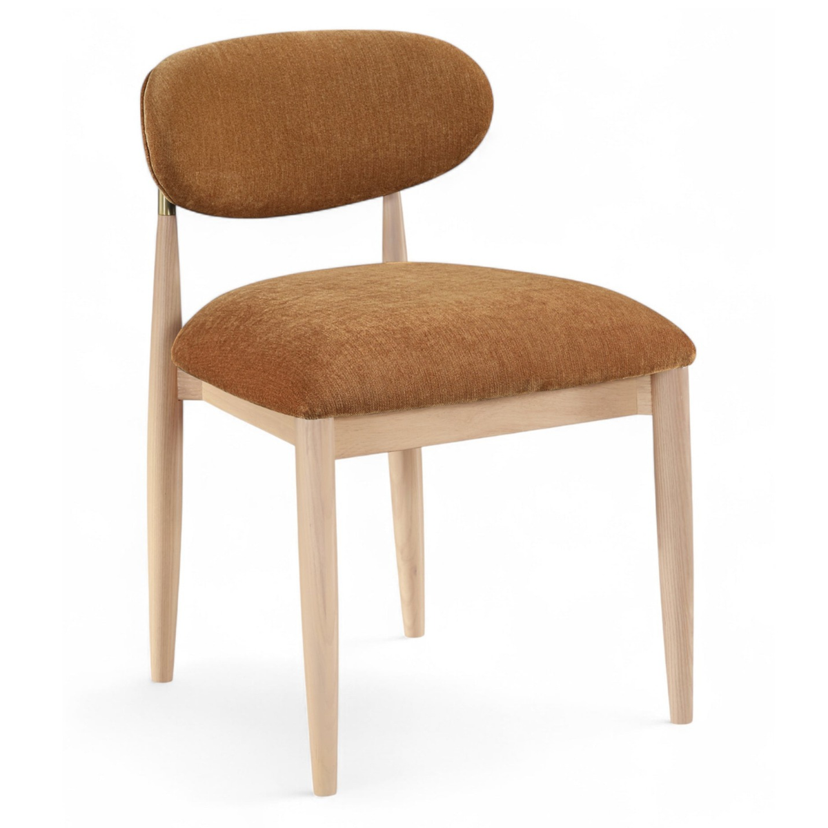Riccio Cognac Performance Fabric Upholstered Dining Side Chair, Set of 2, primary product view