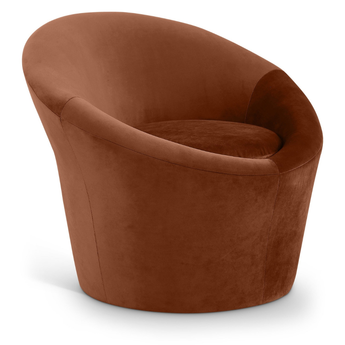 Tristan Cognac Velvet Upholstered Accent Chair