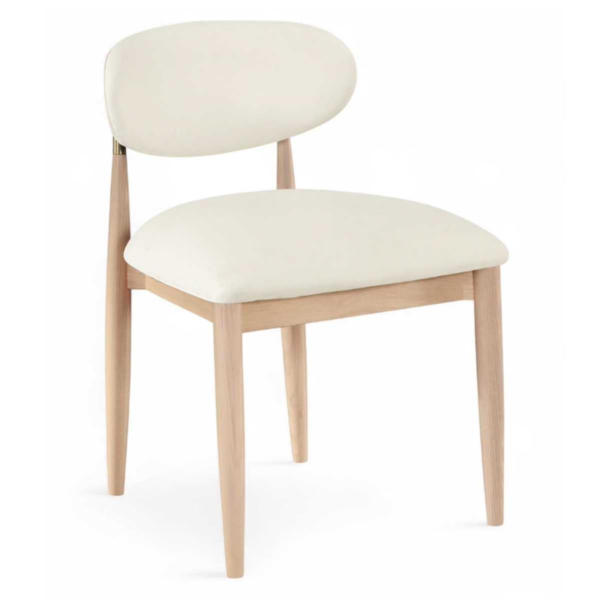 Riccio Cream Vegan Leather Upholstered Dining Side Chair Set of 2