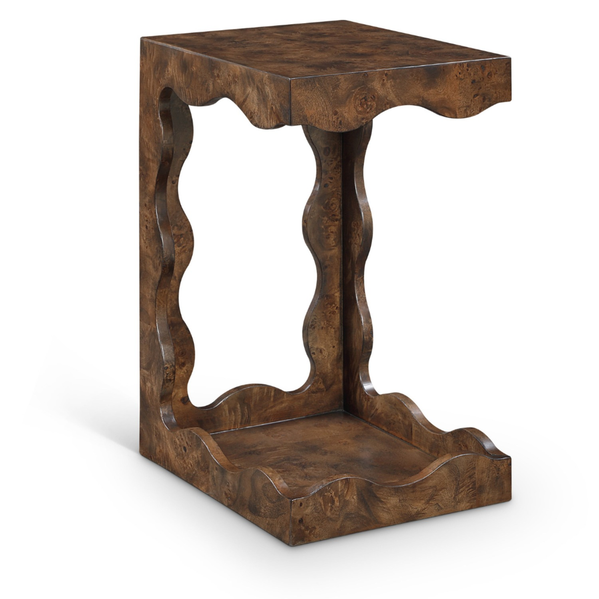 Vassa Brown Burl Veneer End Table Set of 2