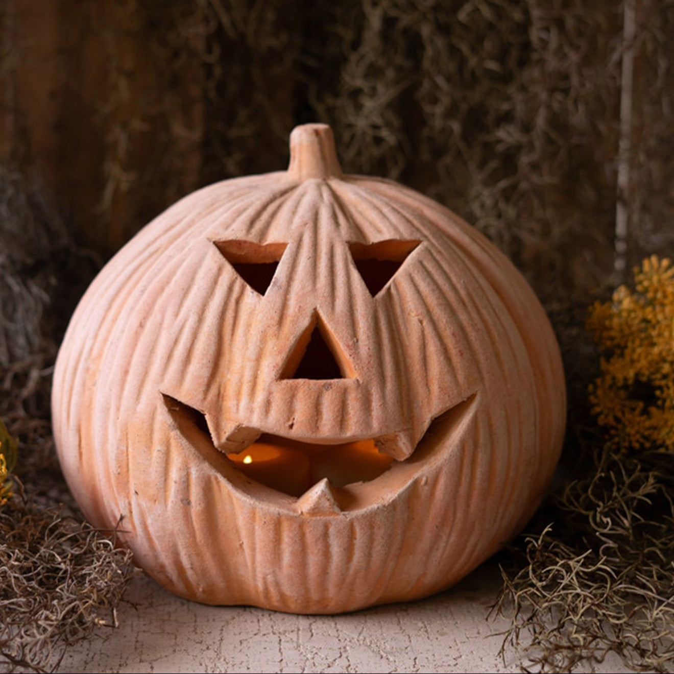 Terracotta Jack-O-Lantern