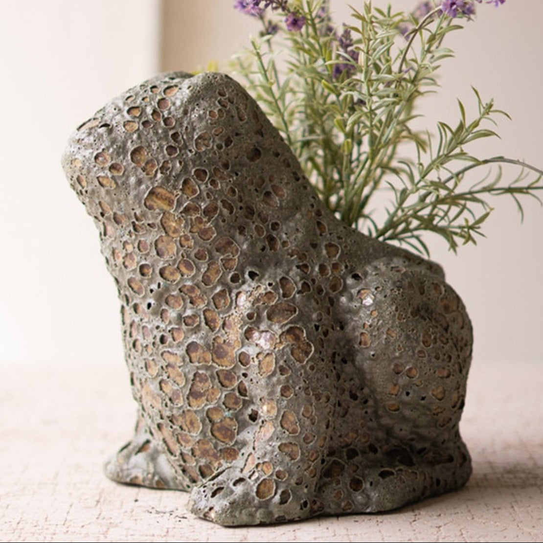 Terracotta Frog Planter with Rustic Glaze