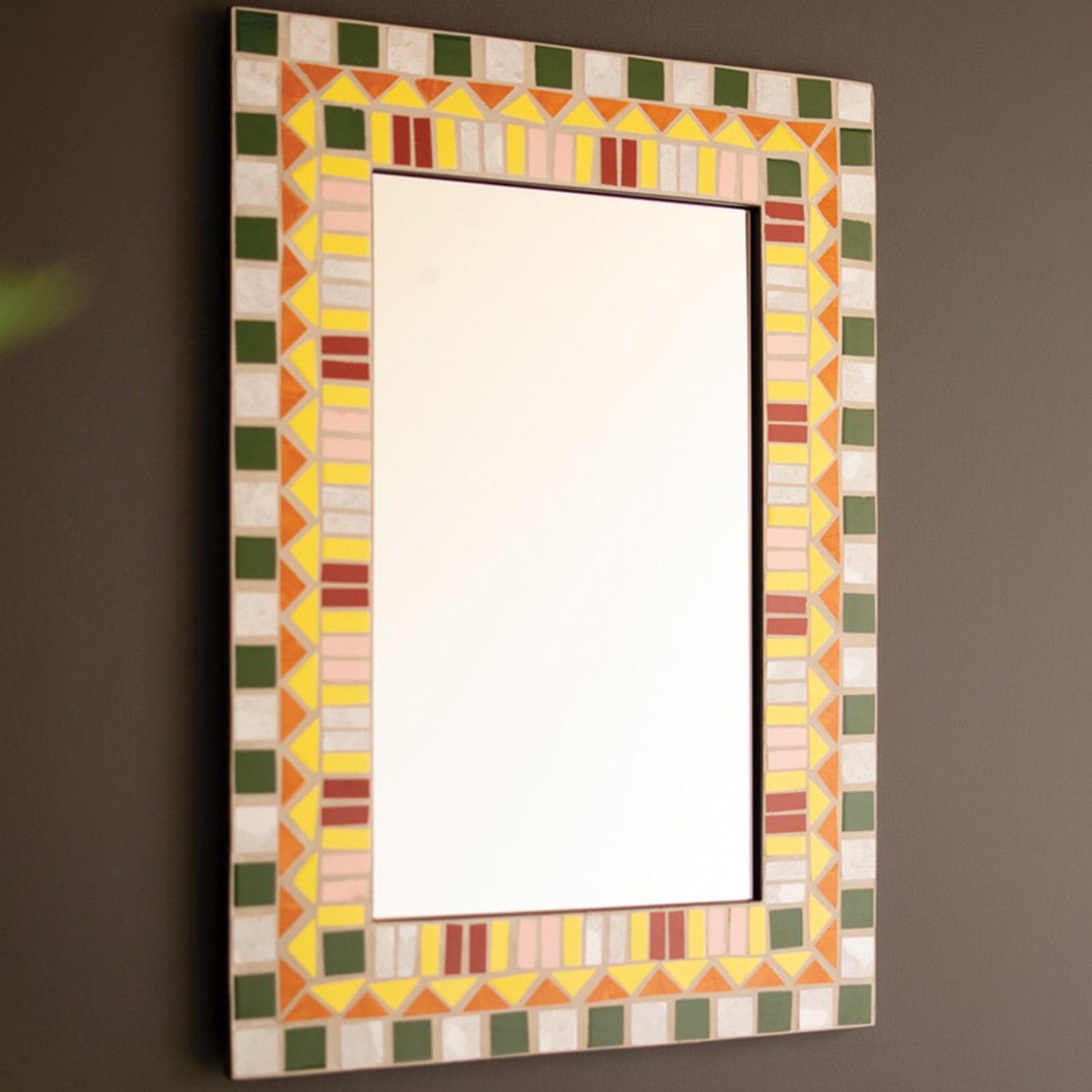 Rectangle Mosaic Tile Framed Mirror