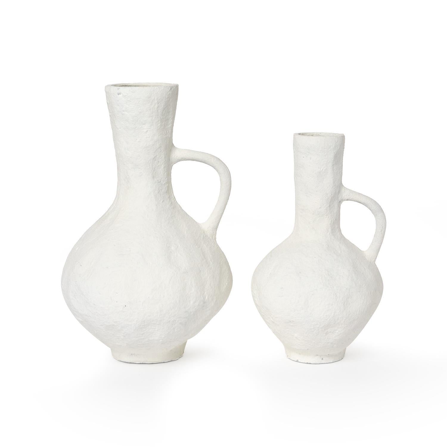 Limewashed White Jug Set of 2