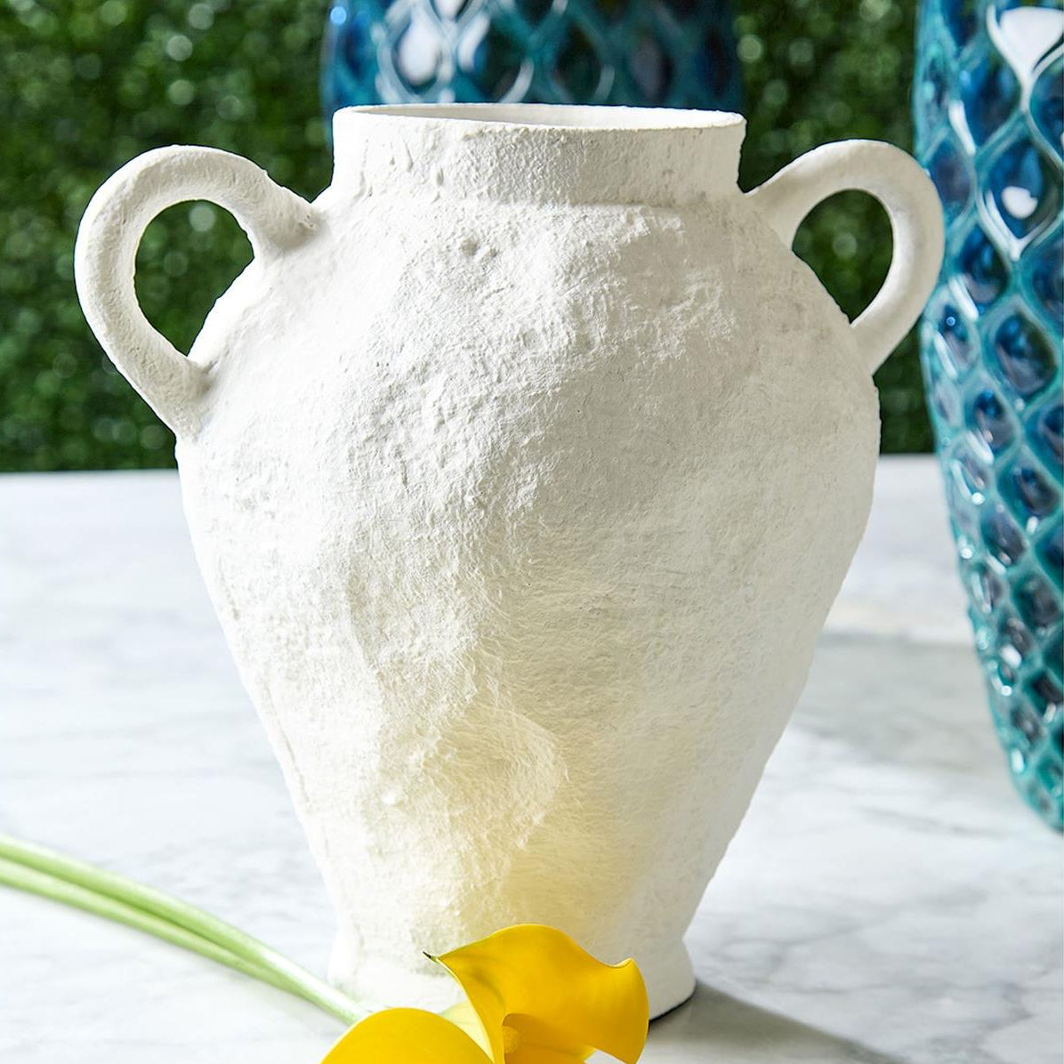 Limewashed White Vase Set of 2