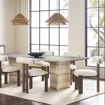 Vanguard Furniture Wright Jackpot Chalk Fabric/Saddle Dining