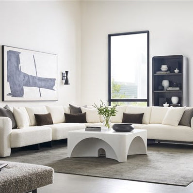 Vanguard Furniture Lola Itilia Ivory/Film Noir Corner Chair