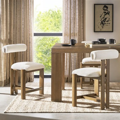 Vanguard Furniture Wright Jackpot Chalk Fabric/Saddle Dining Counter Stool