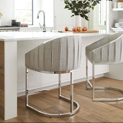 Vanguard Furniture MIY Dining Index Porcelain with Polished Nickel Performance Ryder Counter Stool