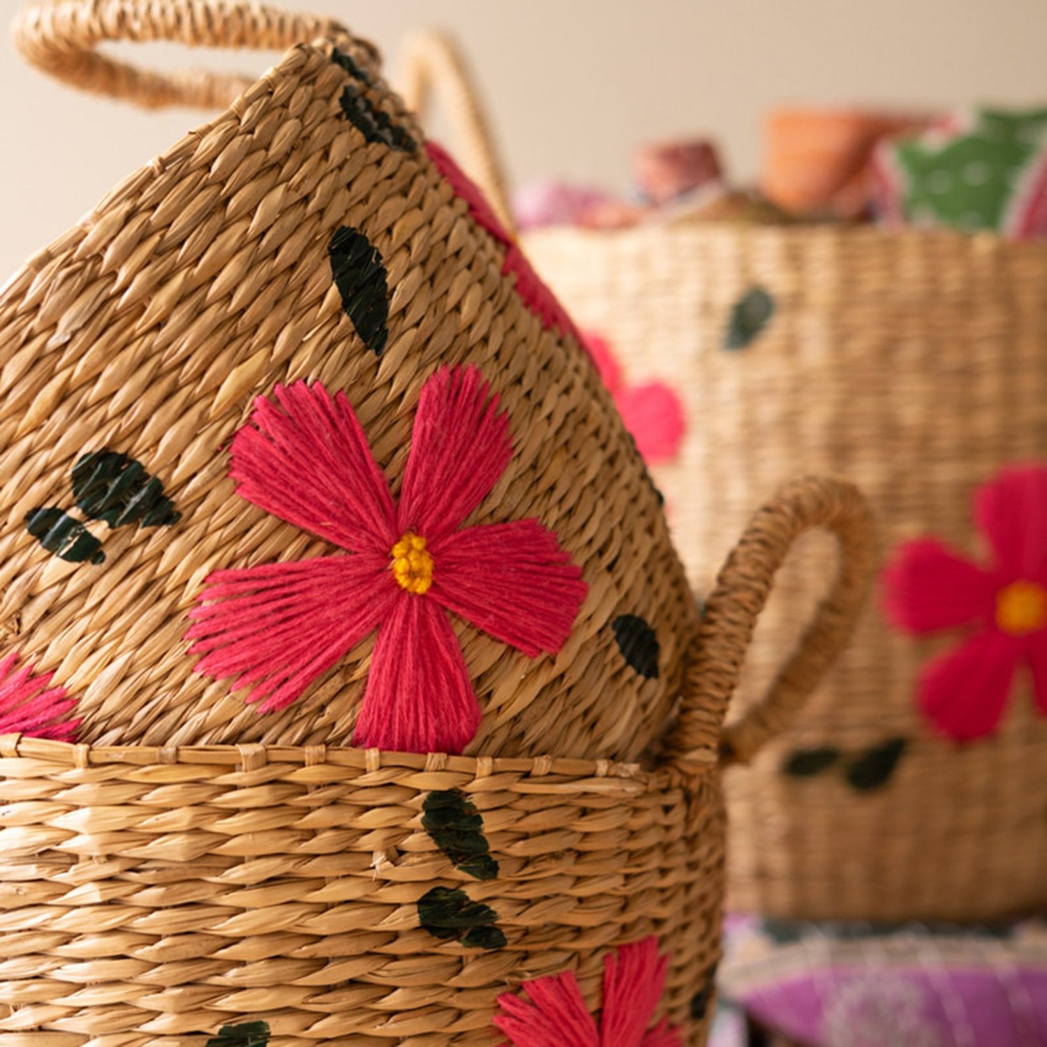 Flowers Seagrass Basket Set of 3