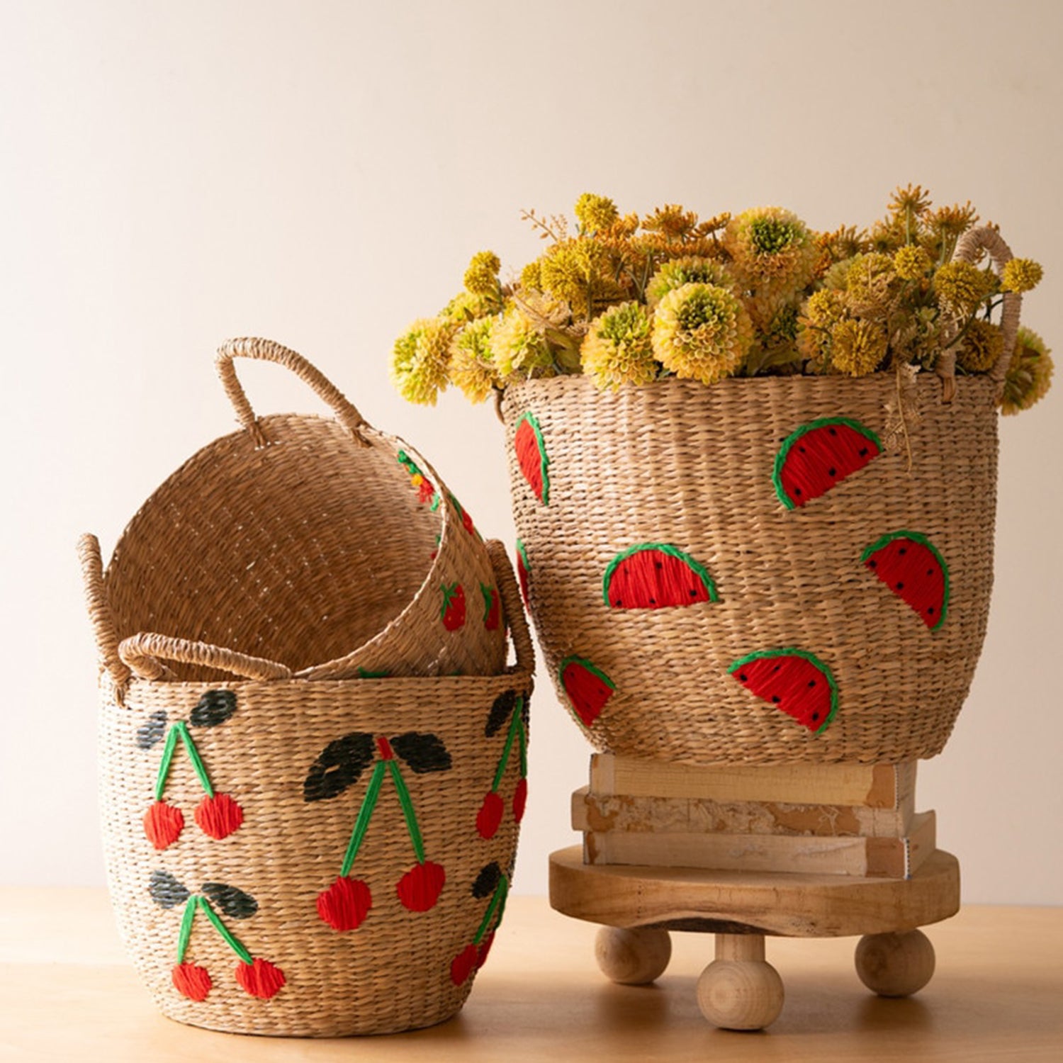 Fruit Seagrass Basket Set of 3