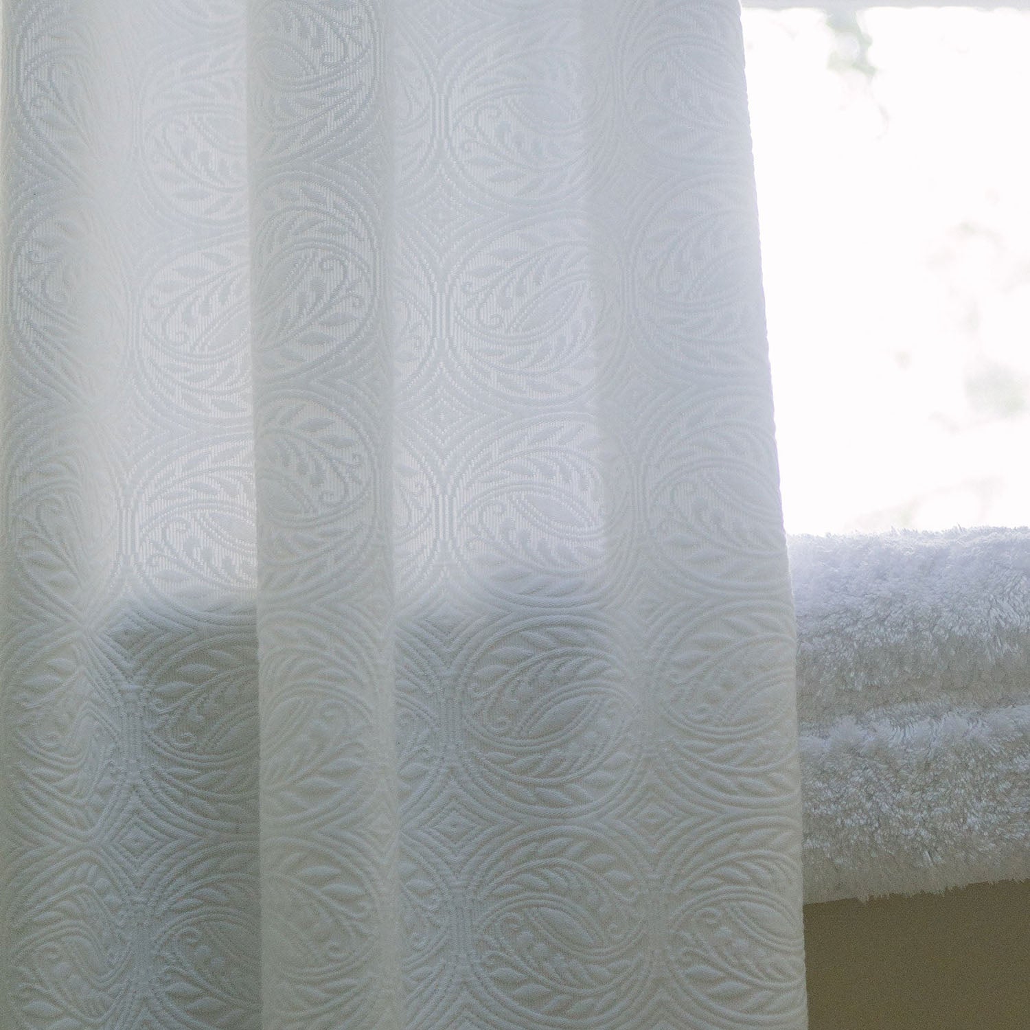 Peacock Alley Vienna Matelasse Shower Curtain cotton matelasse shower curtain, shown in a lighter colorway