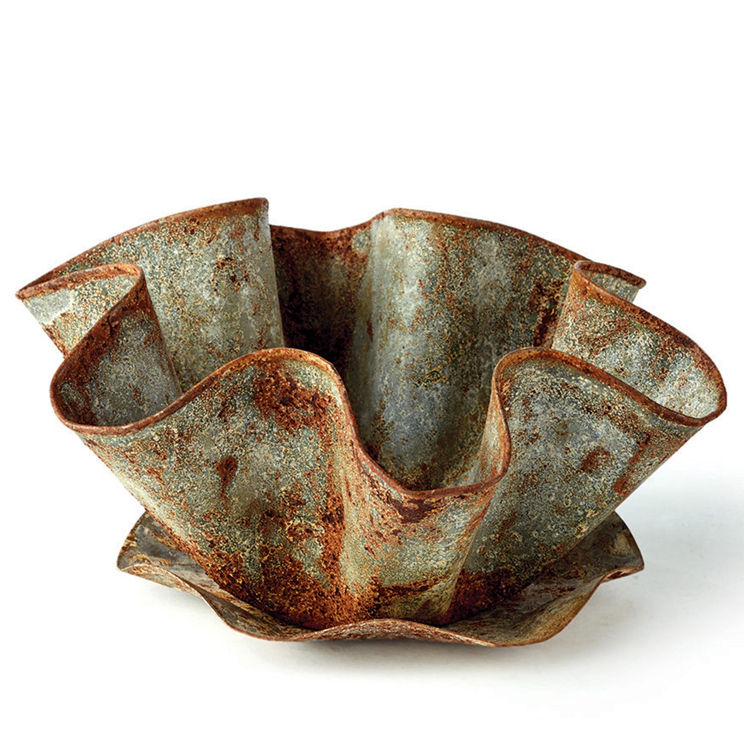 Galvanized Handkerchief Pot With Saucer