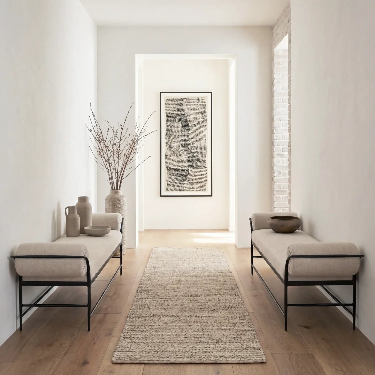 MENO HOME x Co. House Designs Vale Hammered Natural Bench