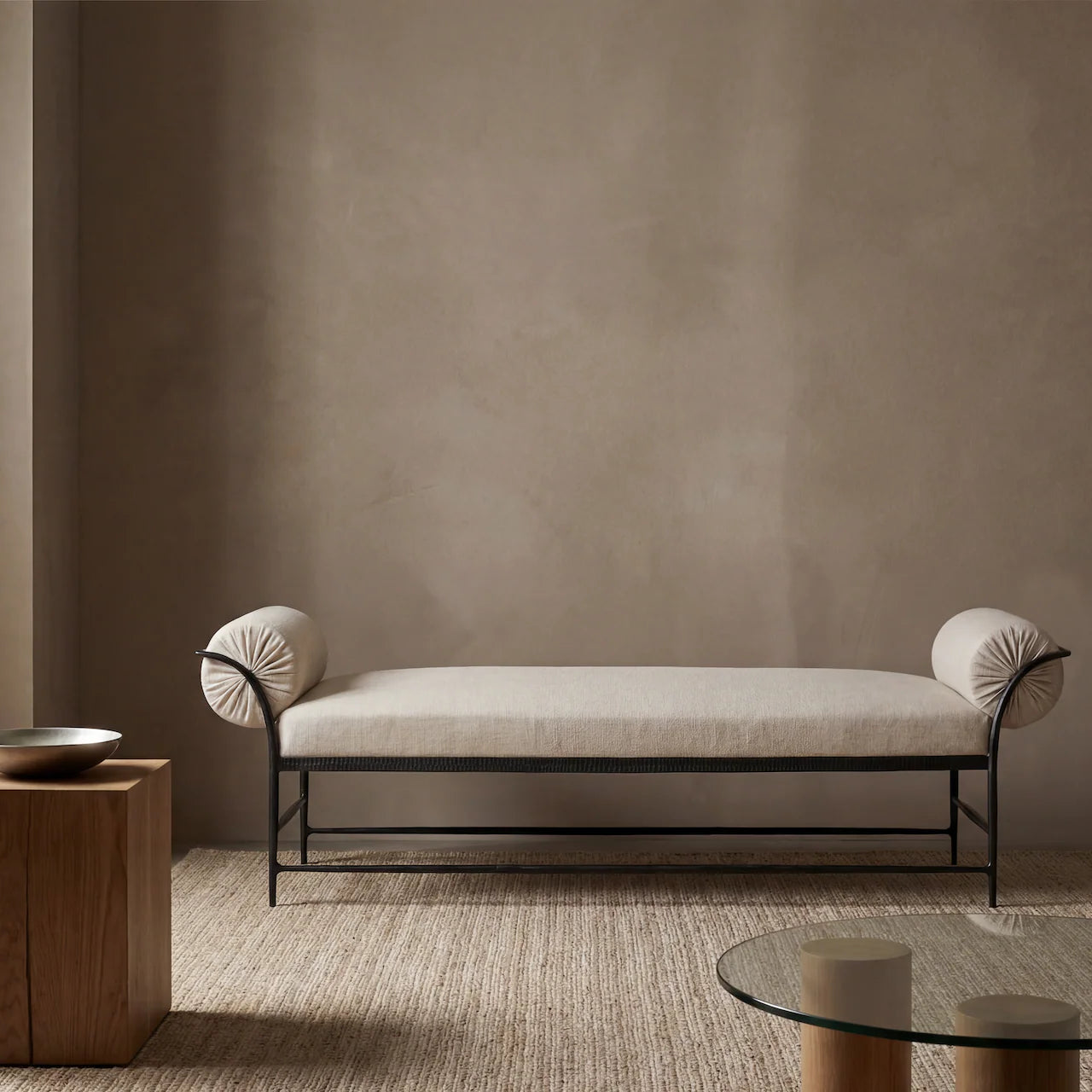 MENO HOME x Co. House Designs Vale Hammered Natural Bench