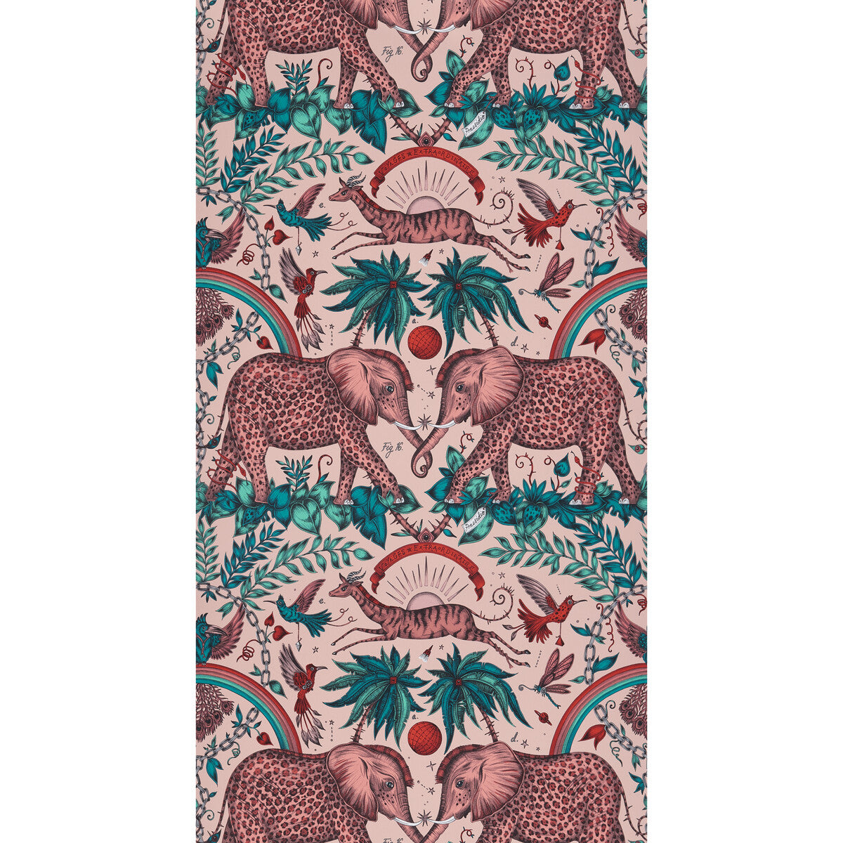 Clarke And Clarke Zambezi Pink  Wallpaper