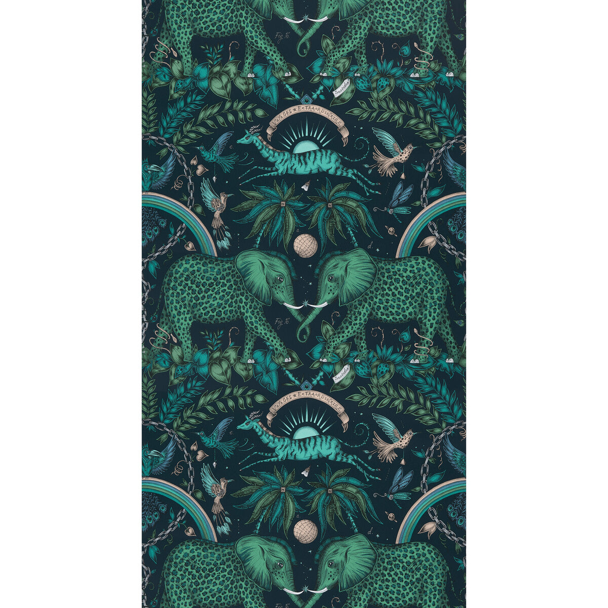 Clarke And Clarke Zambezi Teal Wallpaper