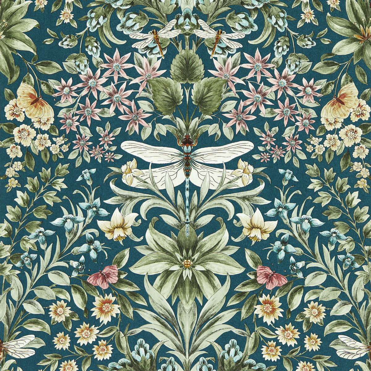 Clarke And Clarke Mirabell Teal Wp Wallpaper