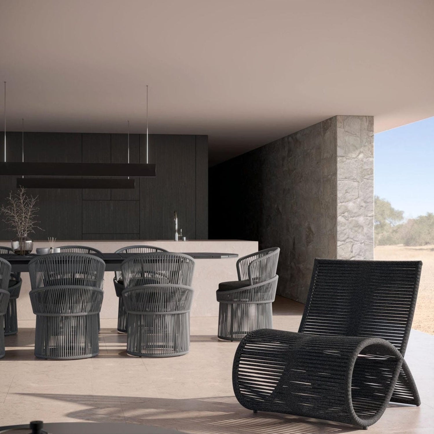 Azzuro Living Wave Club Chair Set of 2