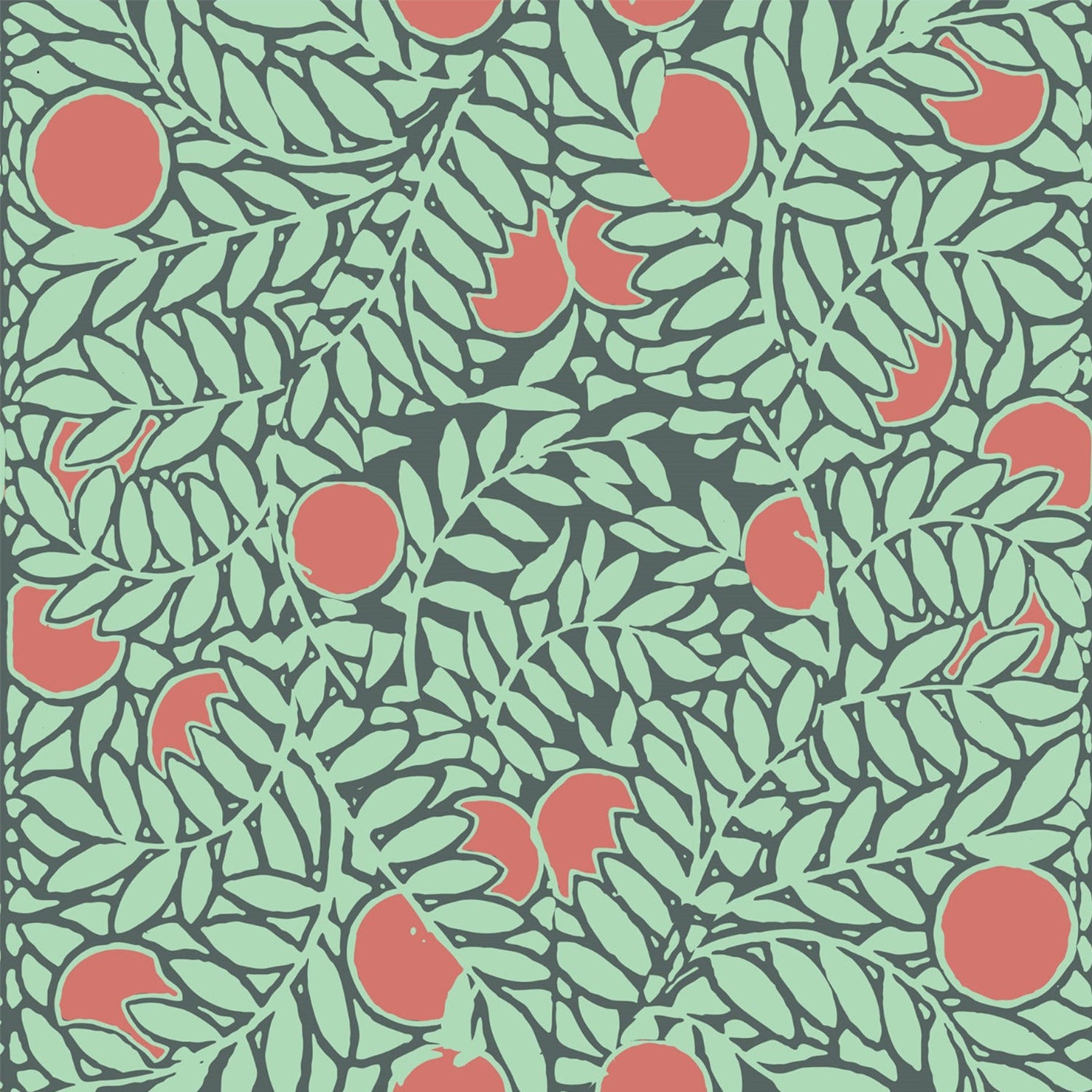 Mitchell Black Orange Grove Wallpaper