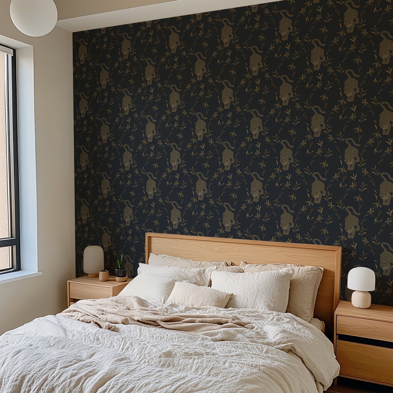 Mitchell Black Stalking Tiger Wallpaper