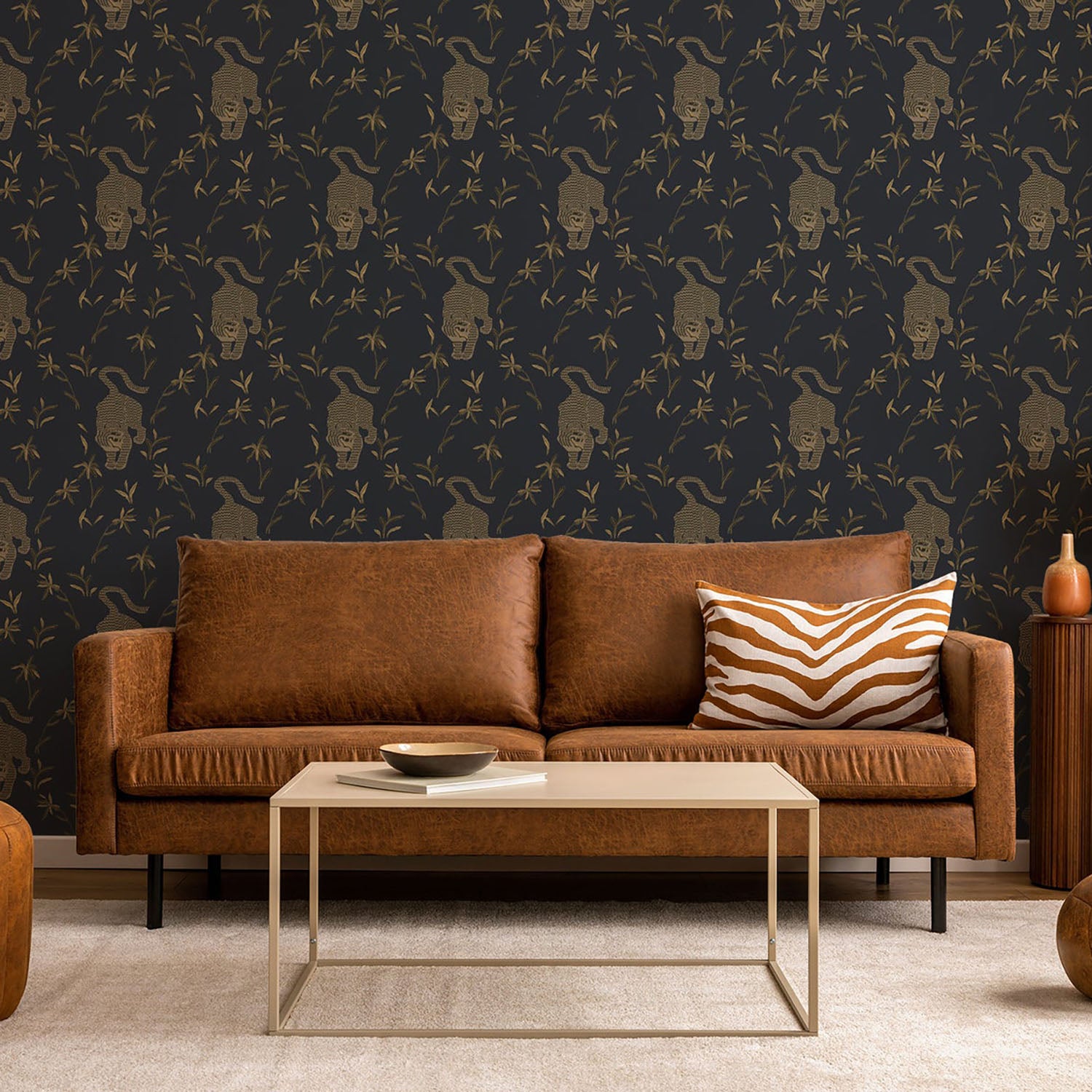 Mitchell Black Stalking Tiger Wallpaper