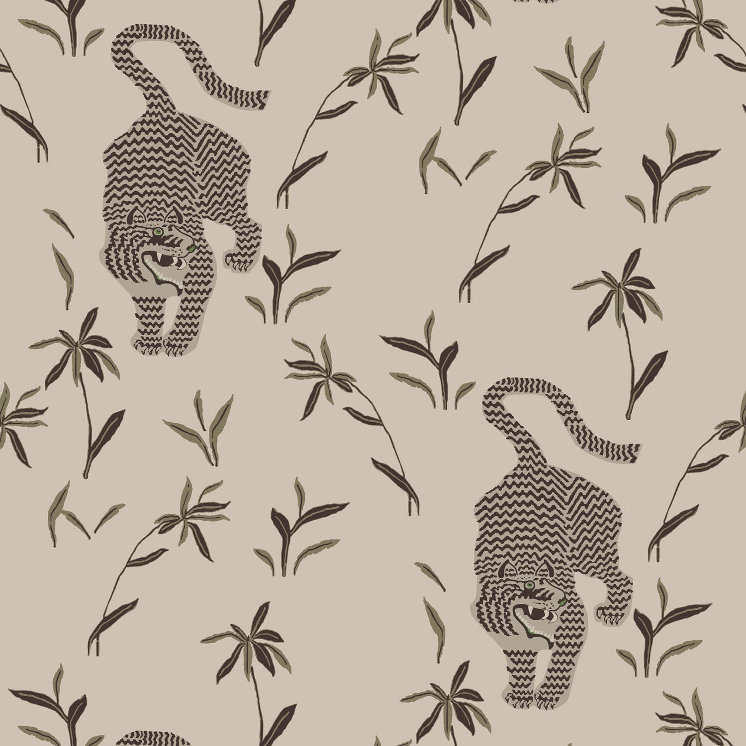 Mitchell Black Stalking Tiger Wallpaper