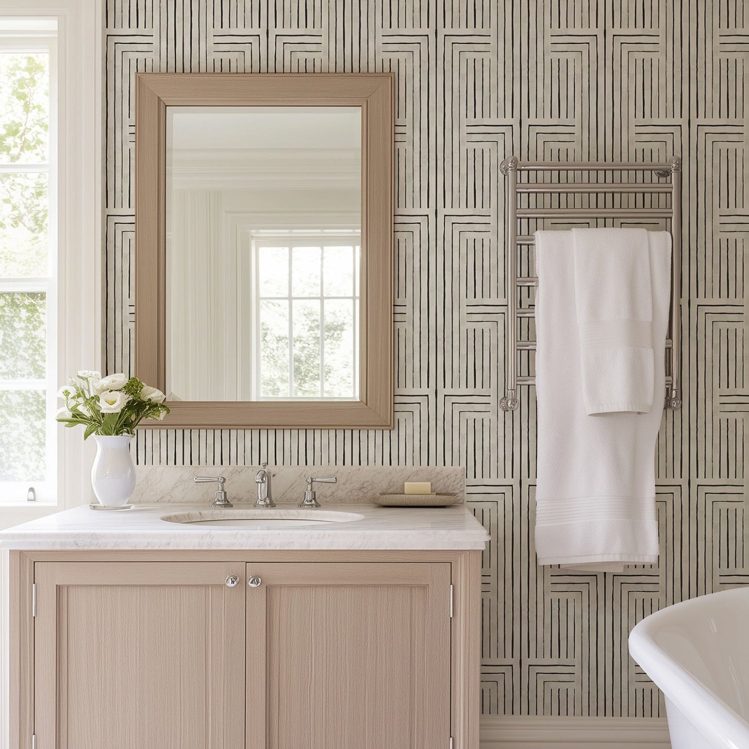 Mitchell Black Chiseled Wallpaper