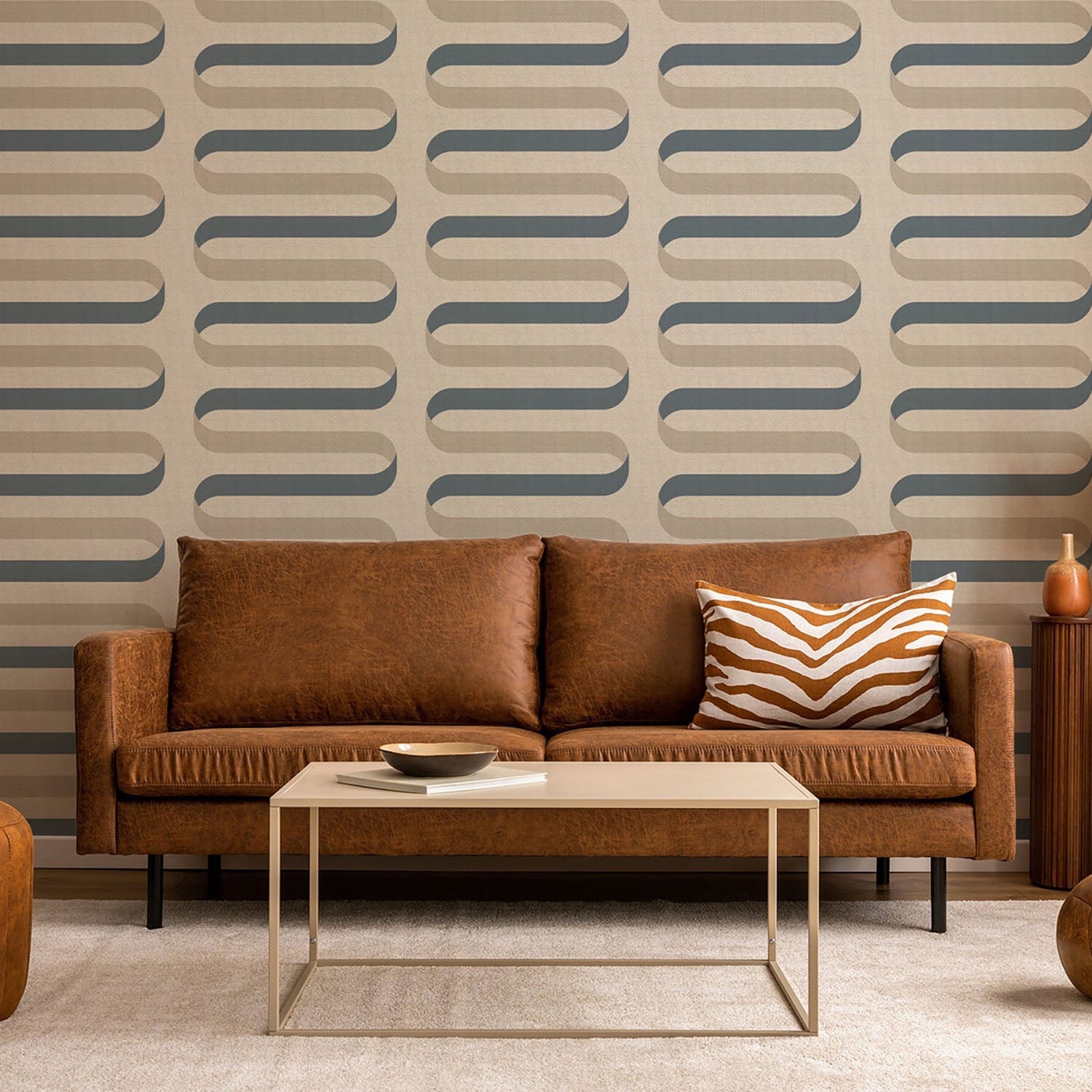 Mitchell Black Folding RIbbon Wallpaper