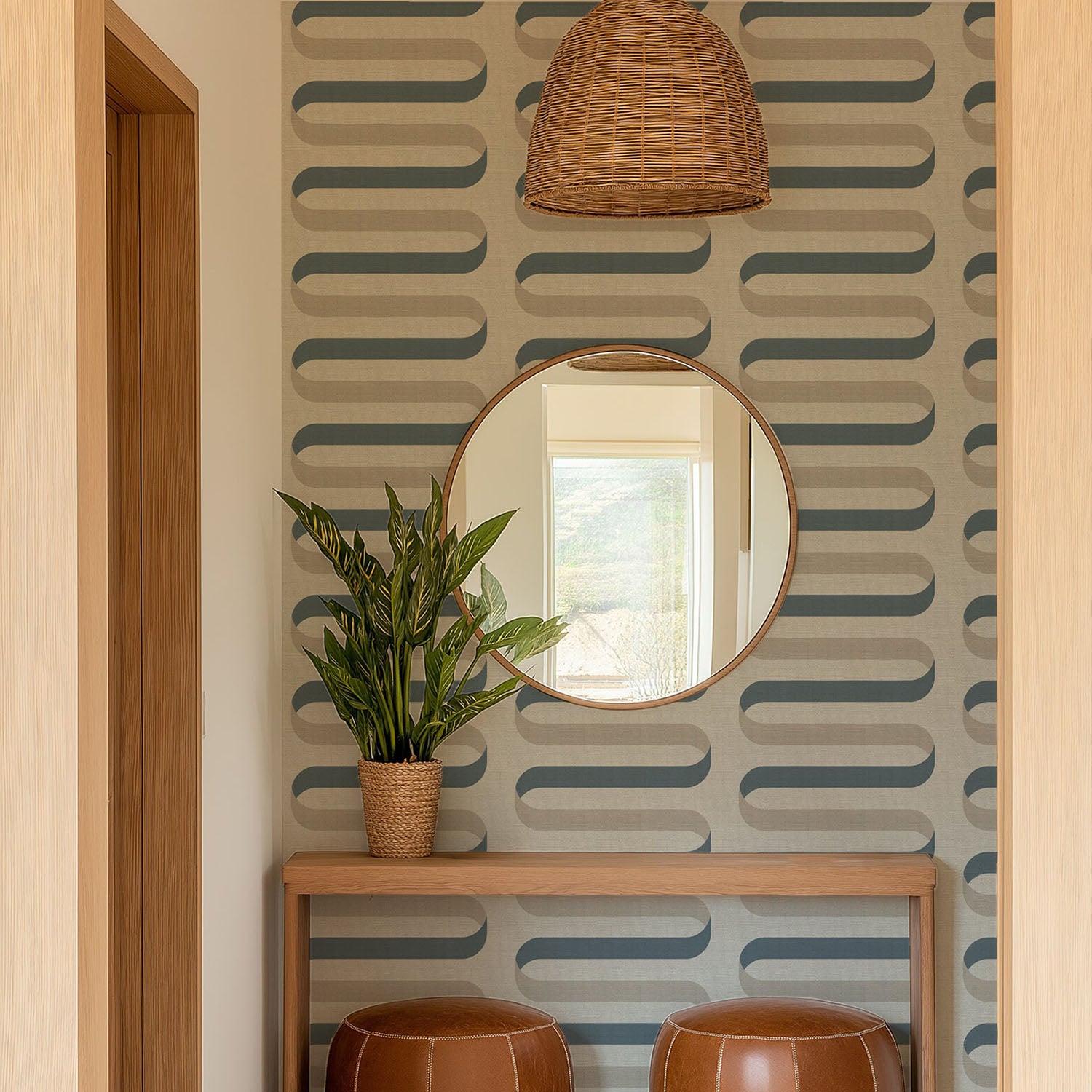 Mitchell Black Folding RIbbon Wallpaper