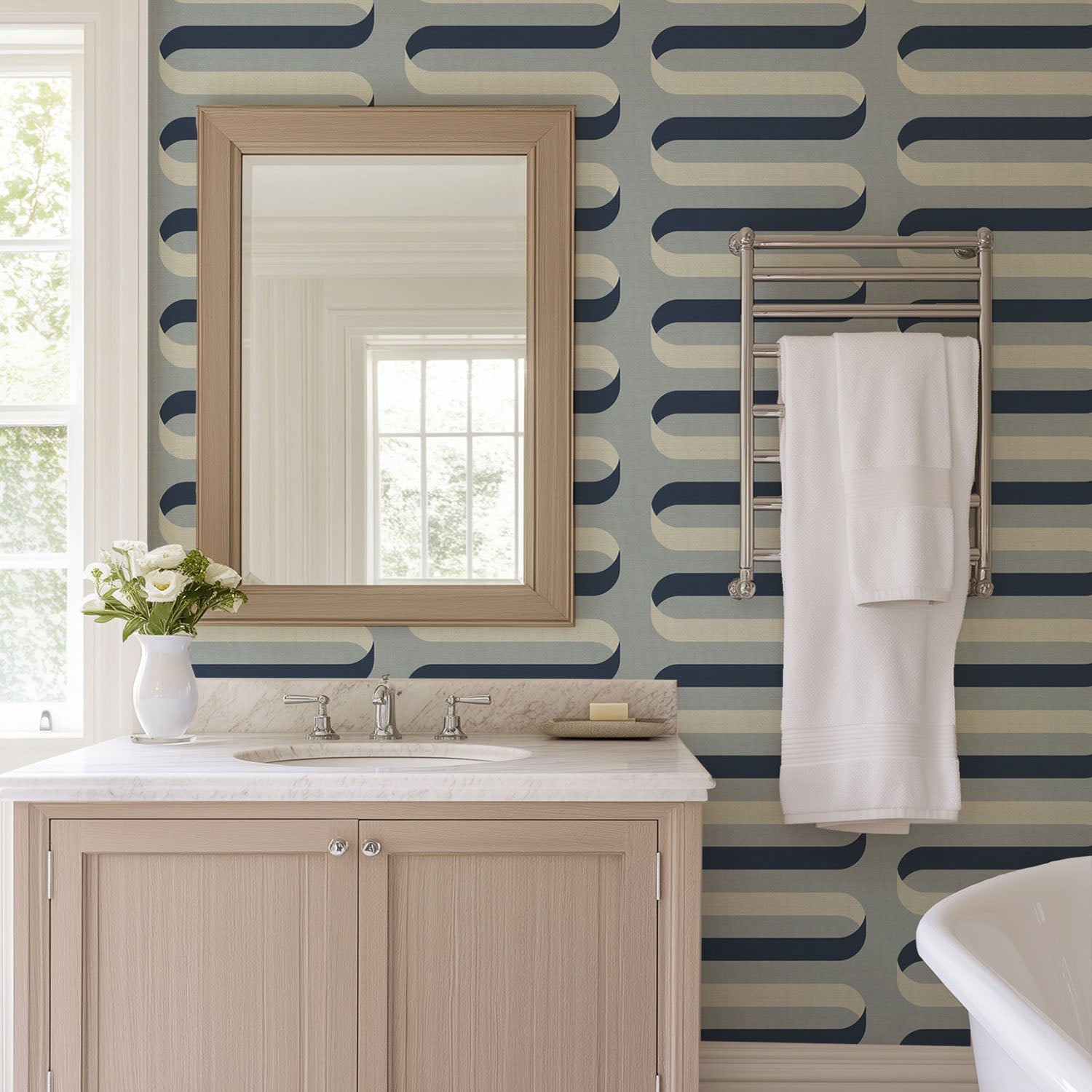 Mitchell Black Folding RIbbon Wallpaper