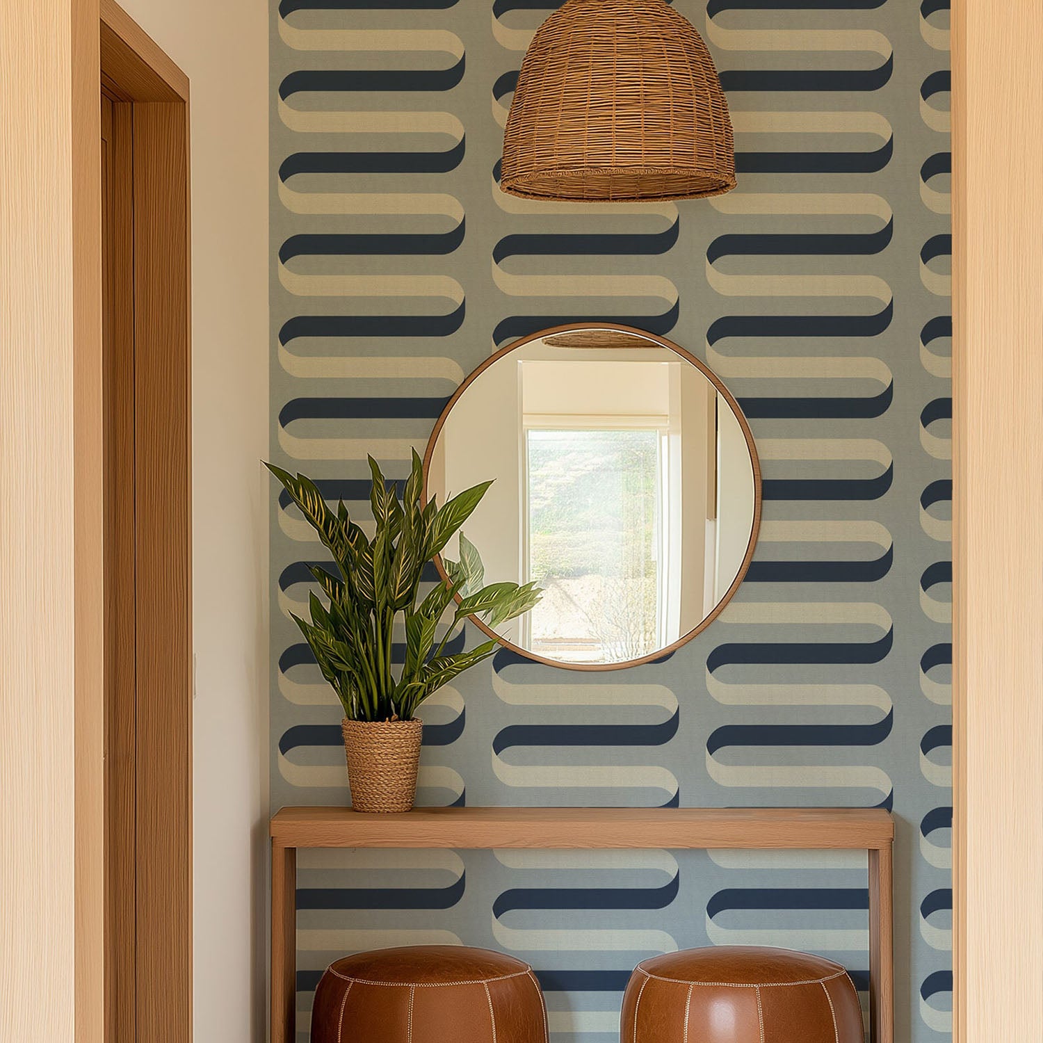 Mitchell Black Folding RIbbon Wallpaper