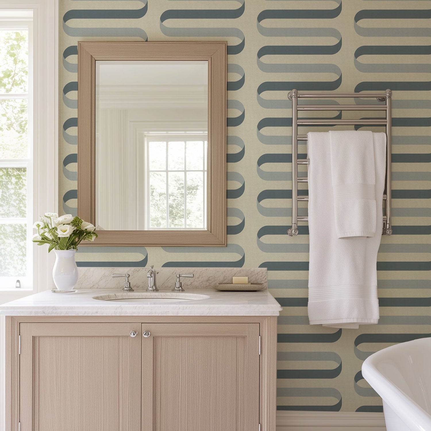 Mitchell Black Folding RIbbon Wallpaper