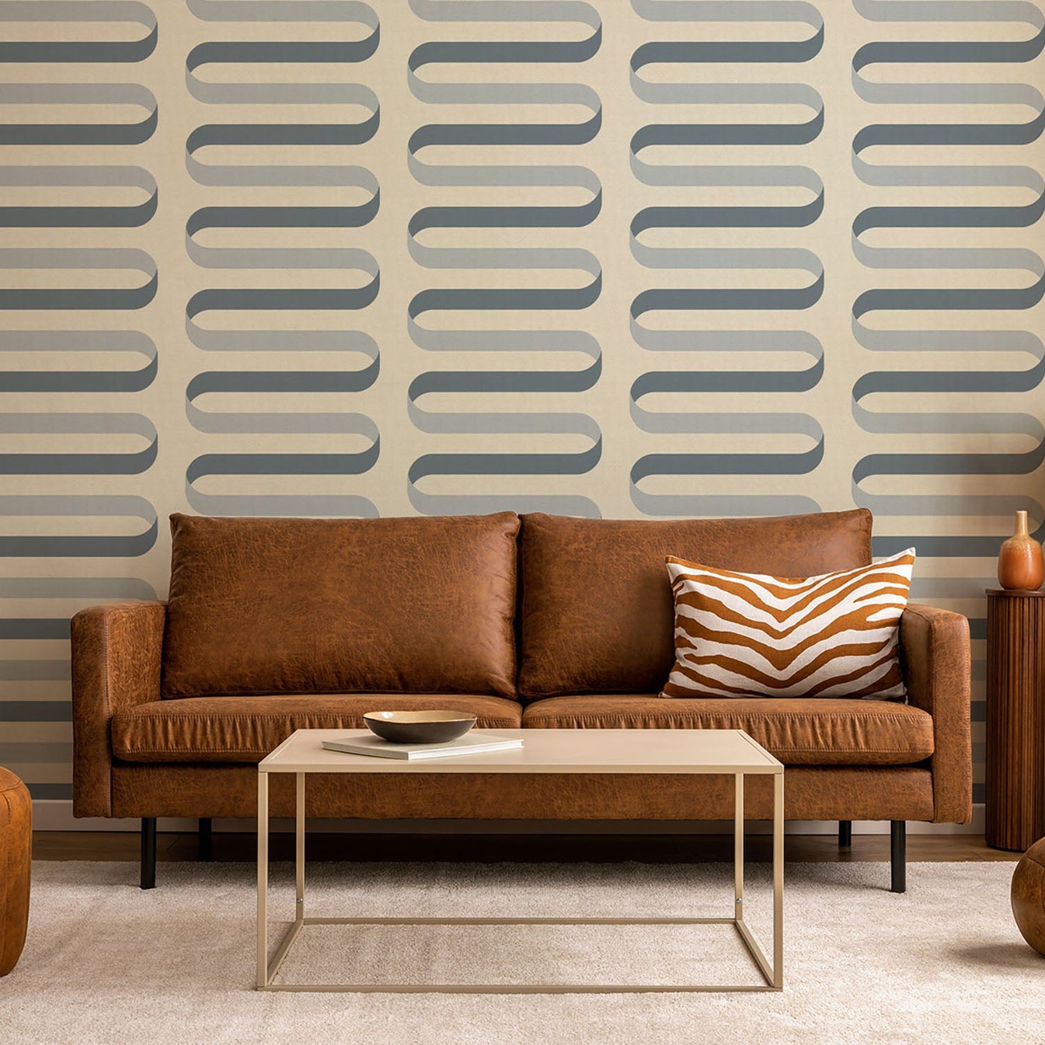 Mitchell Black Folding RIbbon Wallpaper