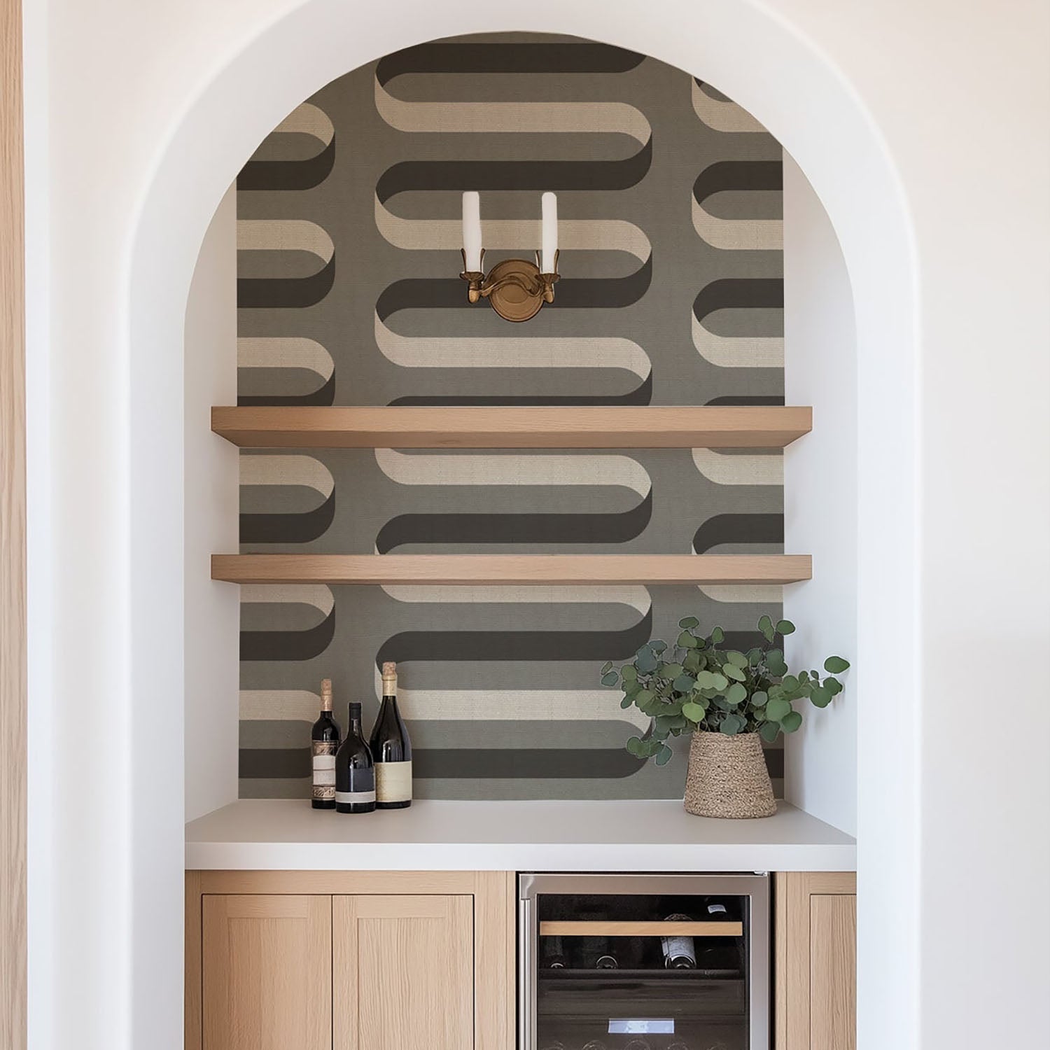 Mitchell Black Folding RIbbon Wallpaper