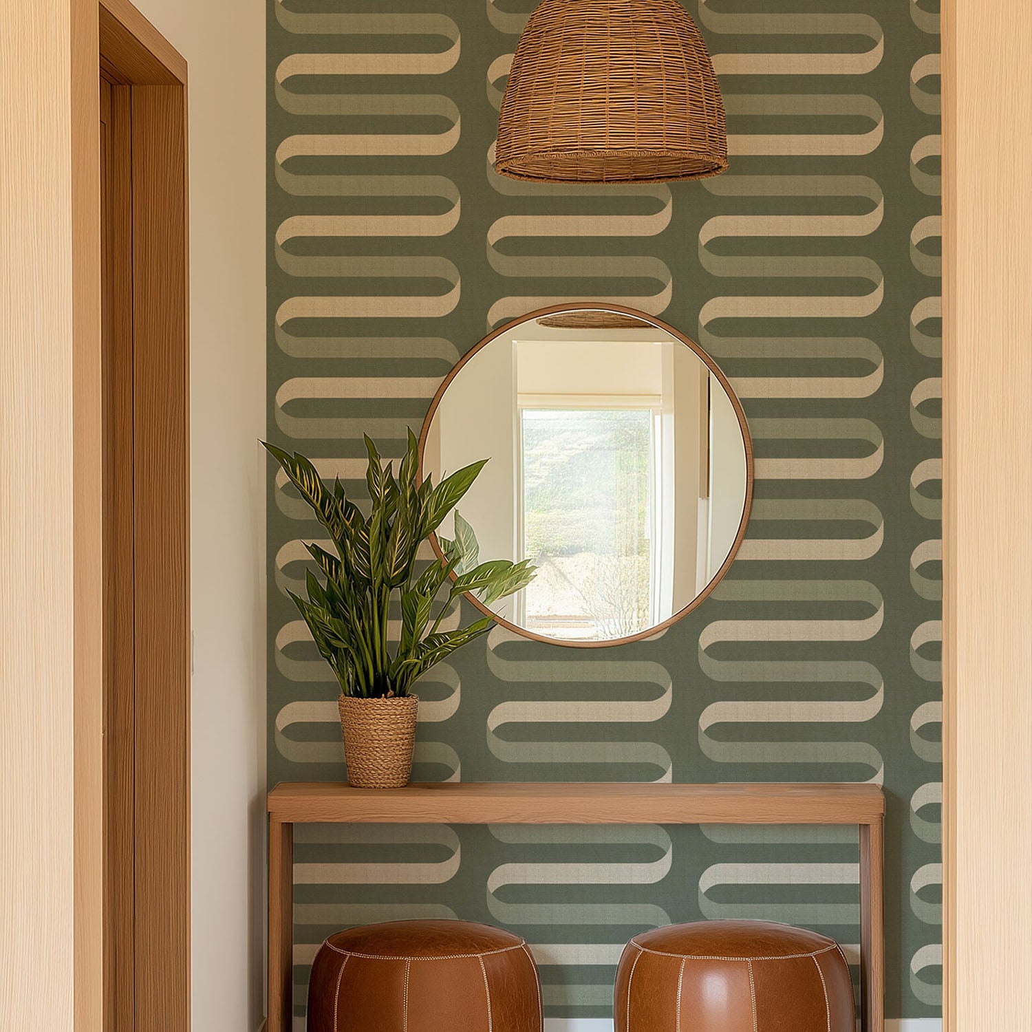 Mitchell Black Folding RIbbon Wallpaper