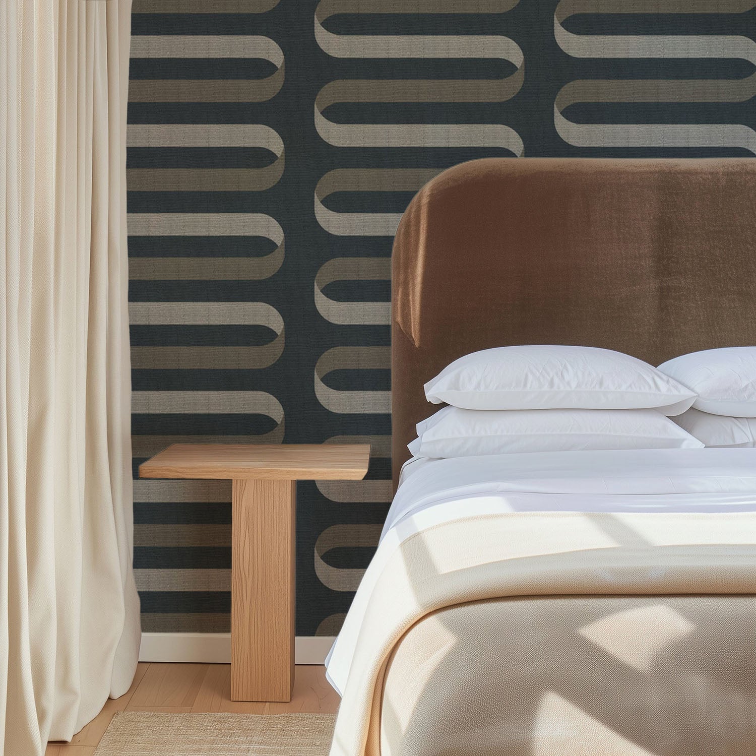 Mitchell Black Folding RIbbon Wallpaper