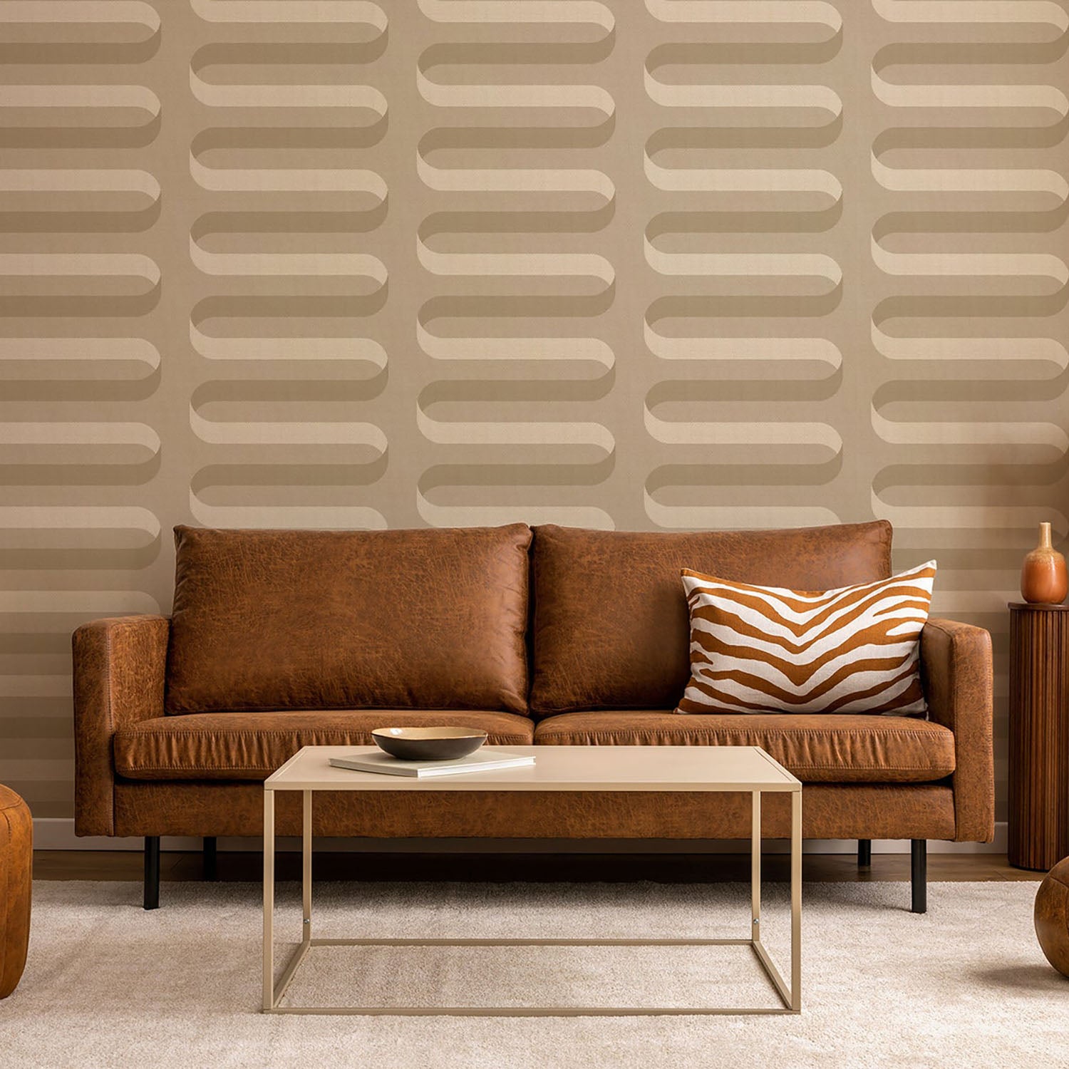 Mitchell Black Folding RIbbon Wallpaper