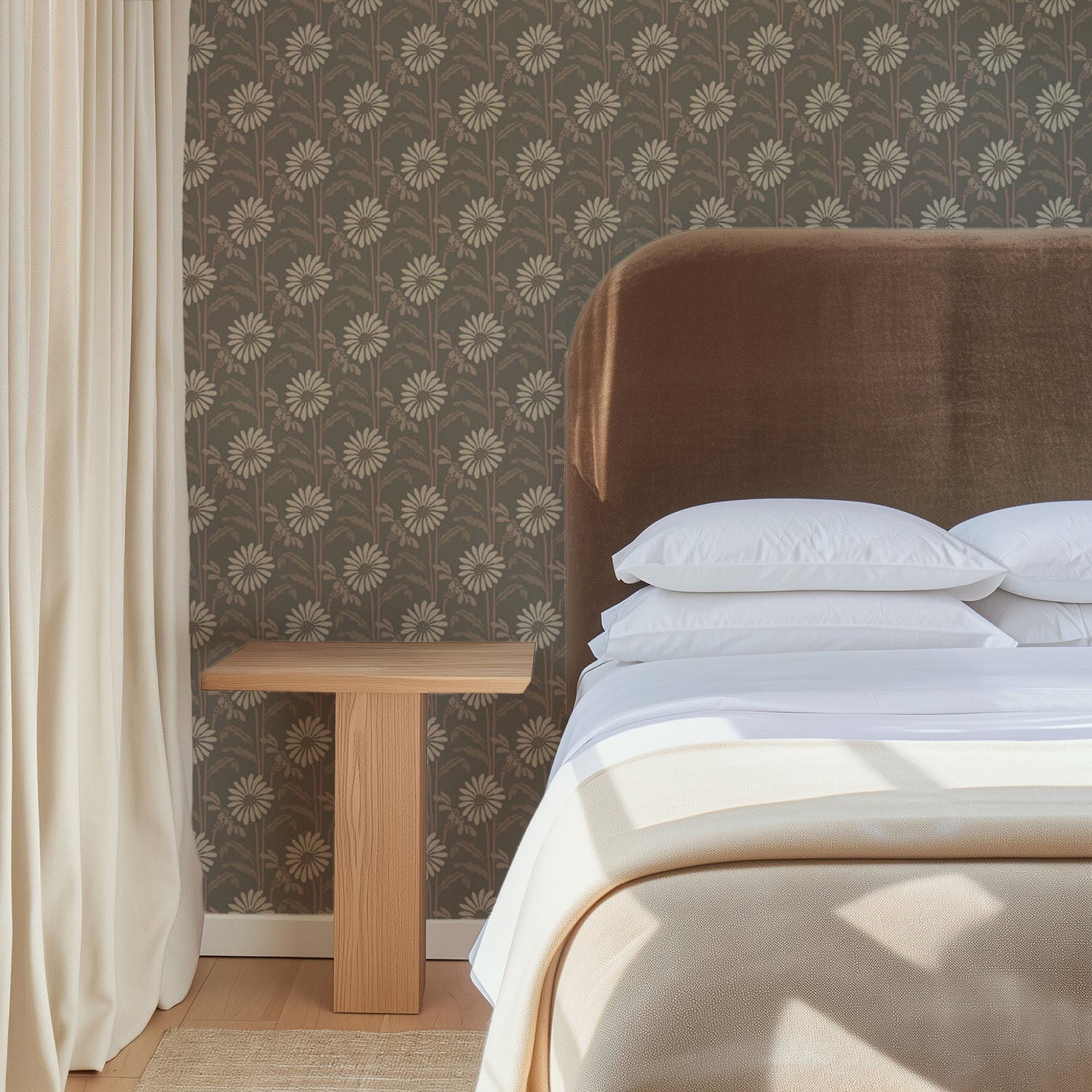 Mitchell Black Woodland Bloom Wallpaper