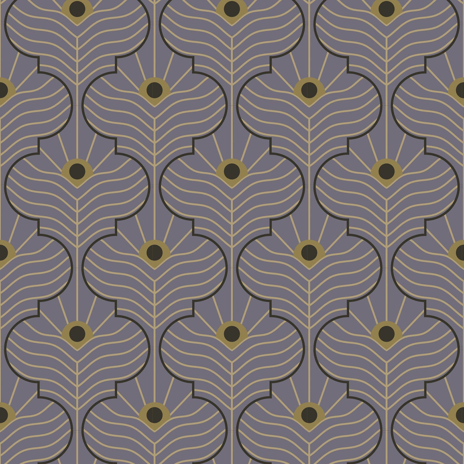 Mitchell Black Moroccan Peacock Wallpaper