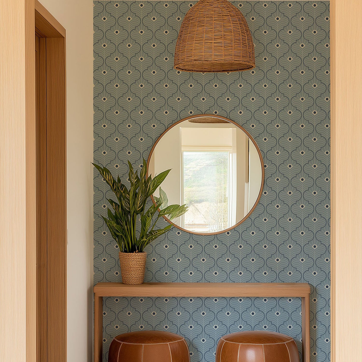 Mitchell Black Moroccan Peacock Wallpaper